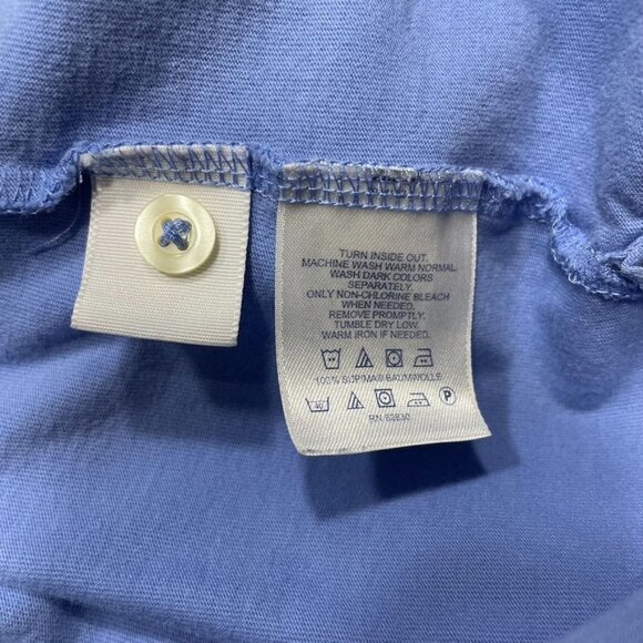 Lands End Womens Collared T Shirt Blue Top Plus Size 3X Short Sleeve u - Picture 8 of 8